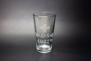 M*A*S*H 4077th (MASH) Pint Glass Barware - Urban and Etched