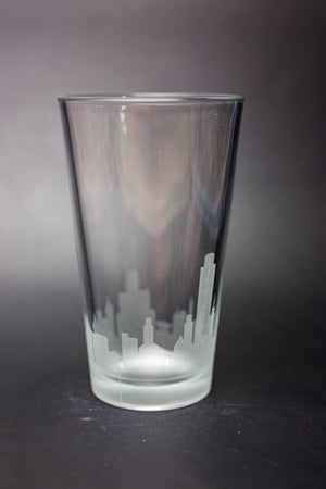 Albany Skyline Pint Glass Barware - Urban and Etched