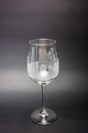 Seattle Skyline Wine Glass Barware - Urban and Etched
