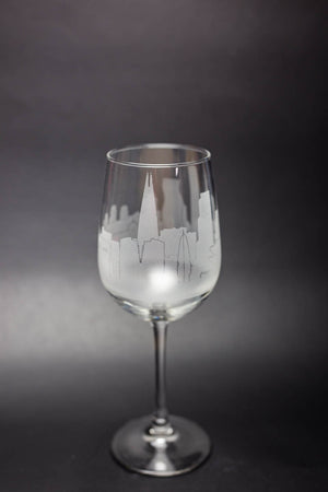 Seoul Skyline Wine Glass Barware - Urban and Etched