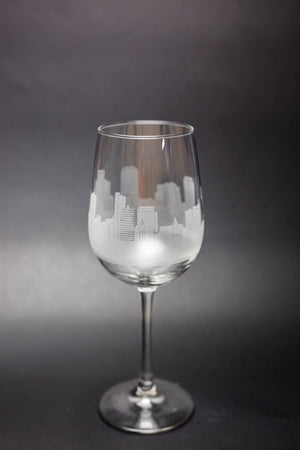 Ft. Lauderdale Skyline Wine Glass Barware - Urban and Etched