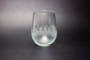 Venice Skyline Wine Glass Barware - Urban and Etched
