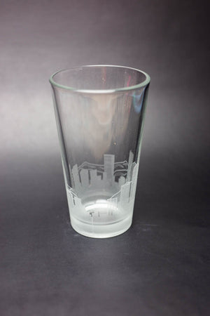 Denver Skyline Pint Glass Barware - Urban and Etched