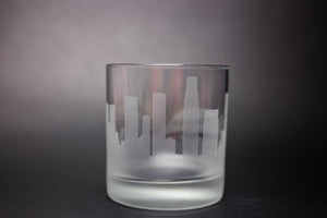 Los Angeles  Skyline Rocks Glass Barware - Urban and Etched
