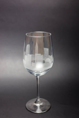 Cleveland Skyline Wine Glass Barware - Urban and Etched