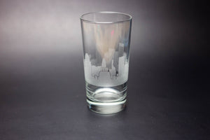 Baltimore Skyline Etched Tom Collins Highball Cocktail Glass - Urban and Etched