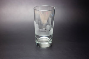 Nashville Skyline Etched Tom Collins Highball Cocktail Glass - Urban and Etched