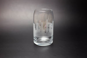 Los Angeles Skyline Glass Can Coffee Cup - Urban and Etched