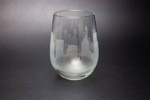 Columbus, Ohio Skyline Wine Glass and Stemless Wine Glass Barware