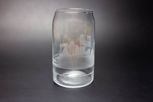 Paris Skyline Glass Can Coffee Cup - Urban and Etched