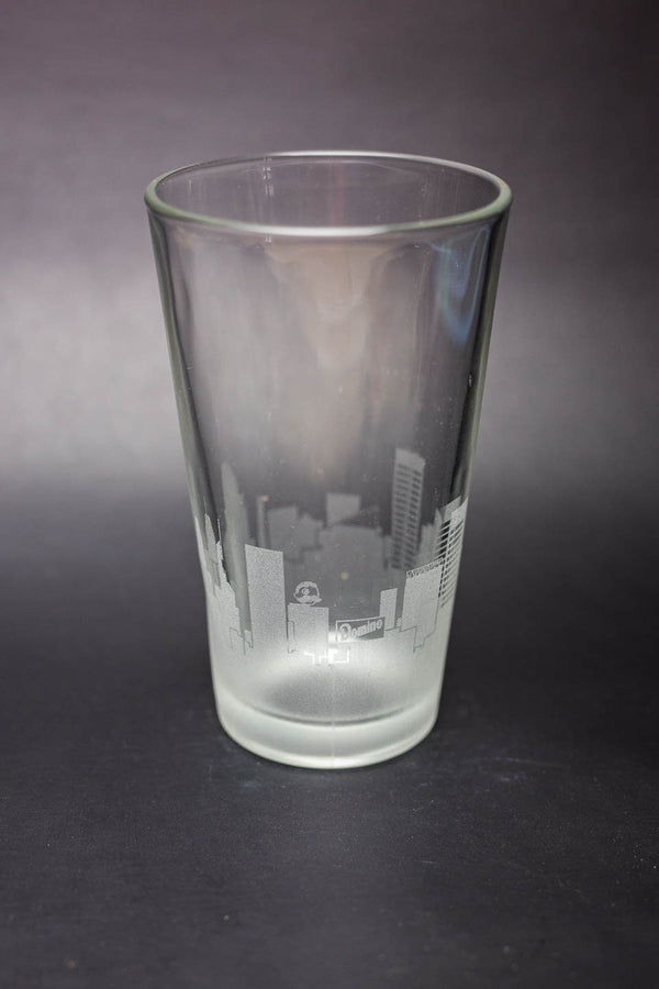 Baltimore City Skyline Pint Glass Barware - Urban and Etched
