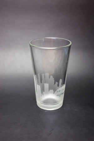 Los Angeles (L.A) Skyline Pint Glass Barware - Urban and Etched