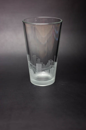Denver Skyline Pint Glass Barware - Urban and Etched