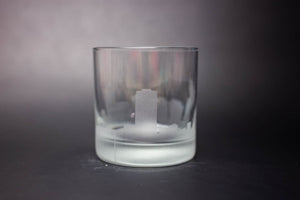 Raleigh  Skyline Rocks Glass Barware - Urban and Etched