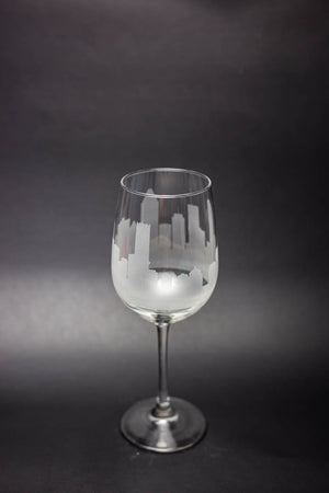 Montreal Skyline Wine Glass Barware - Urban and Etched