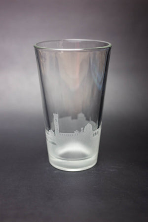 Florence Skyline Pint Glass Barware - Urban and Etched