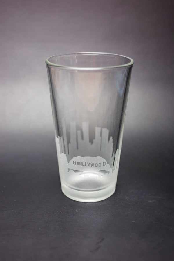 Los Angeles (L.A) Skyline Pint Glass Barware - Urban and Etched