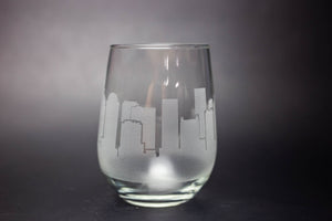 Charlotte Skyline Wine Glass Barware - Urban and Etched