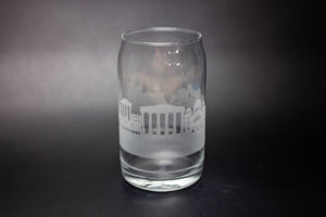 Athens Skyline Glass Can Coffee Cup - Urban and Etched