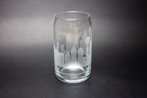 Dallas, Texas Glass Can Iced Coffee Cup - Urban and Etched
