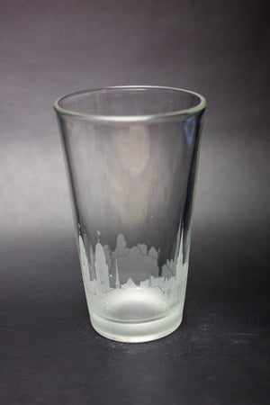 Zurich Skyline Pint Glass - Skyline Beer Glass - Etched Gift - Panoramic City Design - Urban and Etched