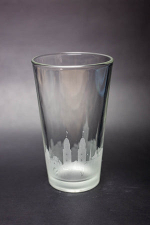 Zurich Skyline Pint Glass - Skyline Beer Glass - Etched Gift - Panoramic City Design - Urban and Etched