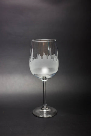 Venice Skyline Wine Glass Barware - Urban and Etched
