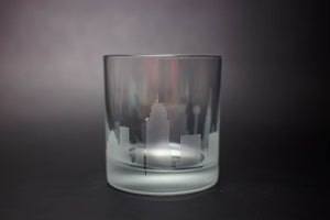 San Antonio  Skyline Rocks Glass Barware - Urban and Etched