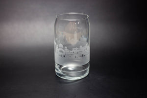 Athens Skyline Glass Can Coffee Cup - Urban and Etched