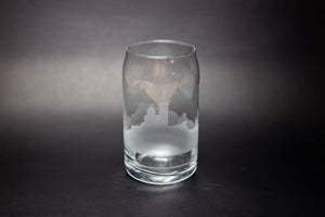 Marseille Skyline Glass Can  Iced Coffee Cup - Urban and Etched