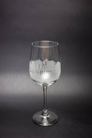 Huntsville Skyline Wine Glass and Stemless Wine Glass Etched Gift - Panoramic City Design - Urban and Etched