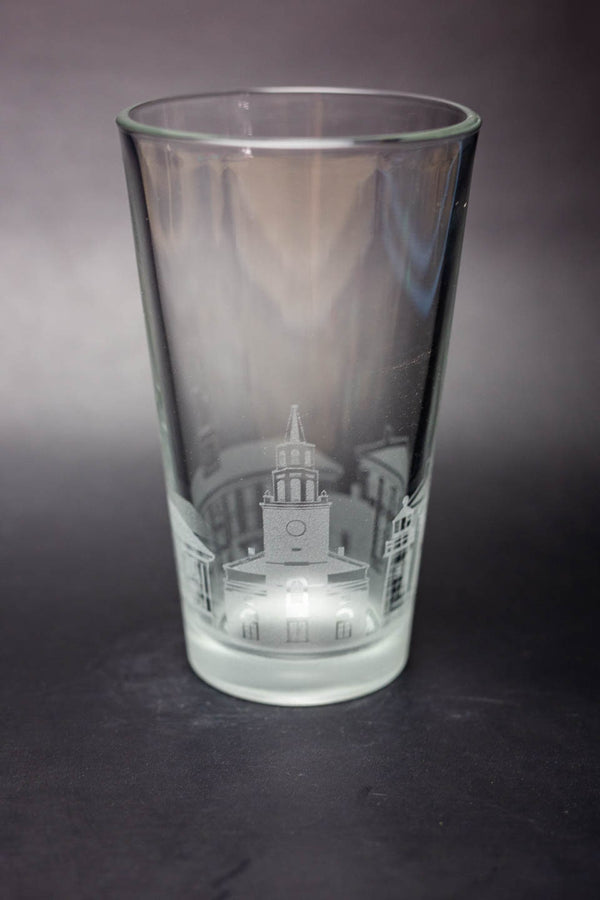 Burlington Skyline Pint Glass - Skyline Beer Glass - Etched Gift - Panoramic City Design - Urban and Etched