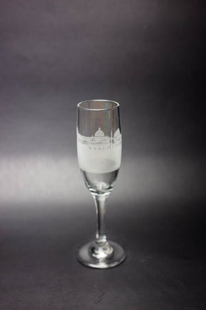 Rome Skyline Champagne Flute - Rome Etched Gift - Panoramic City Design - Urban and Etched