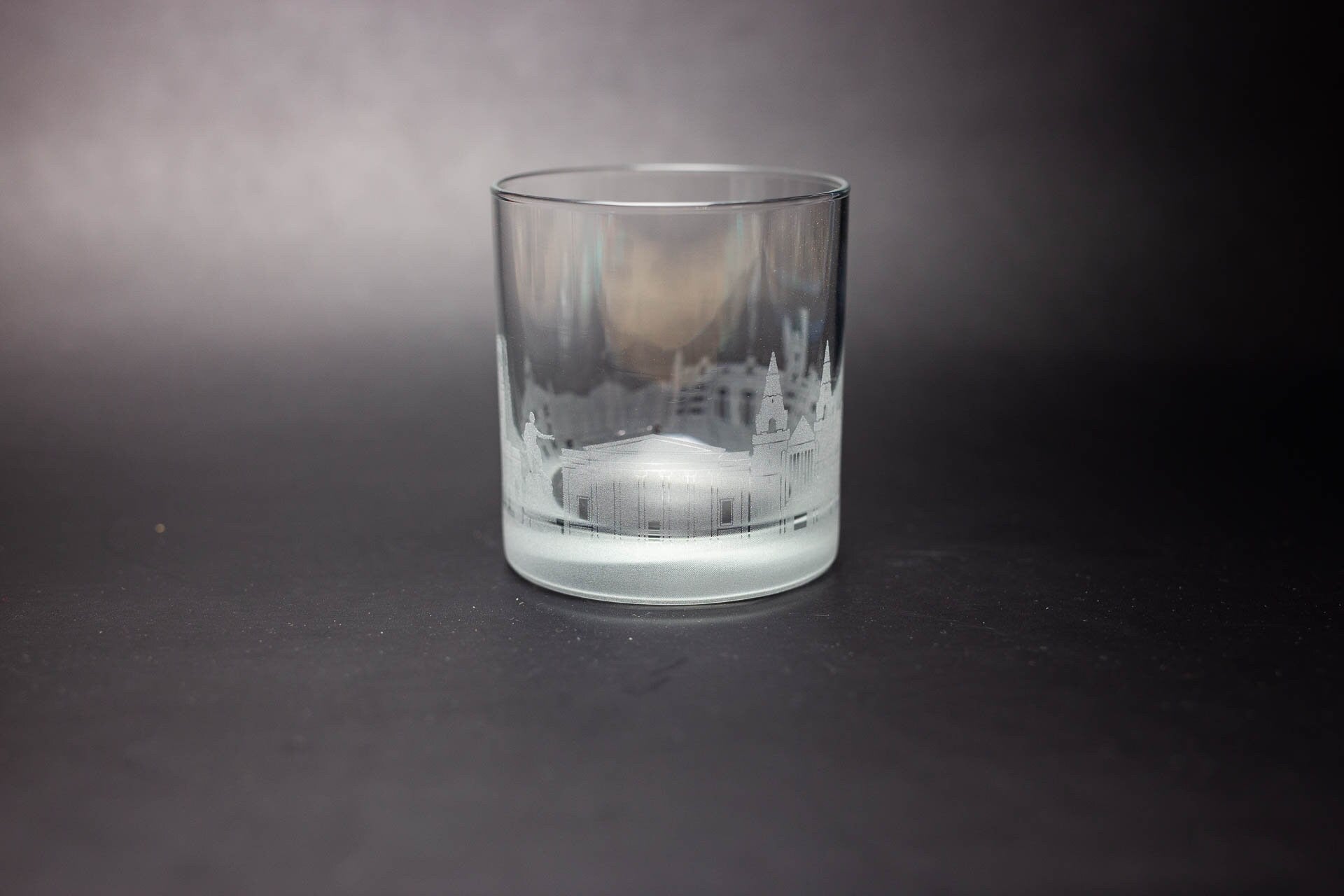 Aberdeen Skyline Rocks Glass/Old Fashioned Glass/ Whiskey Glass Tumbler/ Cocktail Glass/ Tequila Glass Etched Gift - Panoramic City Design - Urban and Etched