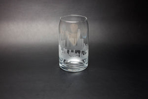 San Francisco Skyline Glass Can Coffee Cup - Urban and Etched