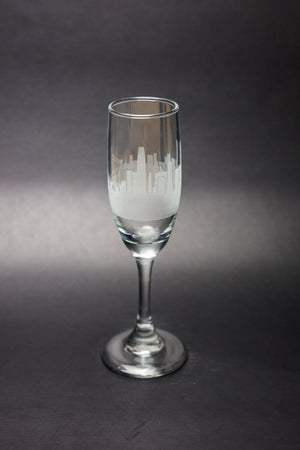 San Francisco Skyline Champagne Flute  Barware - Urban and Etched