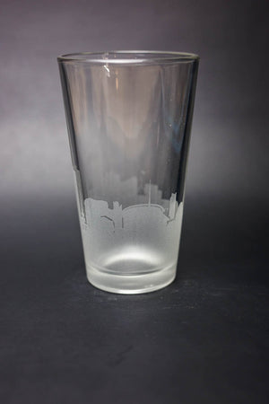 Canberra Skyline Pint Glass - Canberra Beer Glass - Etched Gift - Panoramic City Design - Urban and Etched