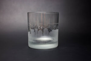 Cape Town Skyline Rocks Glass/ Old Fashioned Glass/ Whiskey Glass Tumbler/ Cocktail Glass/ Tequila Glass Etched Gift - Panoramic City Design - Urban and Etched