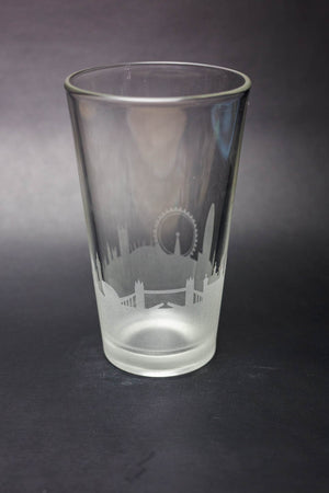 London Skyline Pint Glass Barware - Urban and Etched