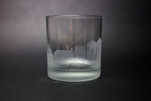 Huntsville Skyline Rocks Glass Barware - Urban and Etched