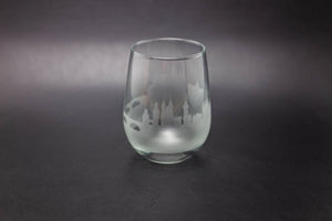 Prague Skyline Wine Glass Barware - Urban and Etched