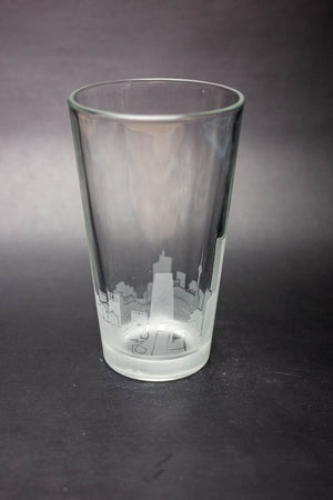 Beijing Skyline Pint Glass Barware - Urban and Etched