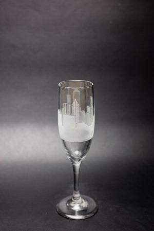 Atlanta Skyline Champagne Flute  Barware - Urban and Etched