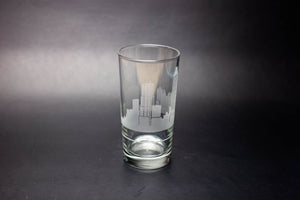 Atlanta Skyline Etched Tom Collins Highball Cocktail Glass - Urban and Etched