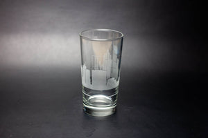 Atlanta Skyline Etched Tom Collins Highball Cocktail Glass - Urban and Etched