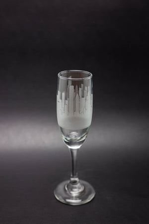 Chicago Skyline Champagne Flute  Barware - Urban and Etched