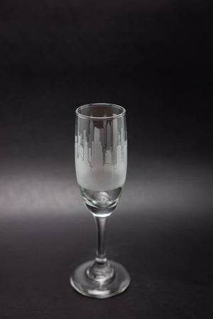 Chicago Skyline Champagne Flute  Barware - Urban and Etched