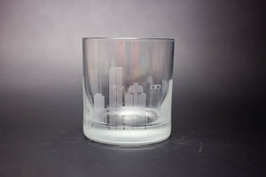 Houston  Skyline Rocks Glass Barware - Urban and Etched