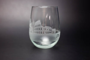 Rome Skyline Wine Glass Barware - Urban and Etched