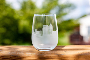 New Haven Skyline Wine Glass Barware - Urban and Etched